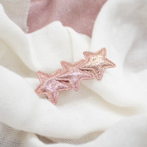 Pince étoiles roses irisées