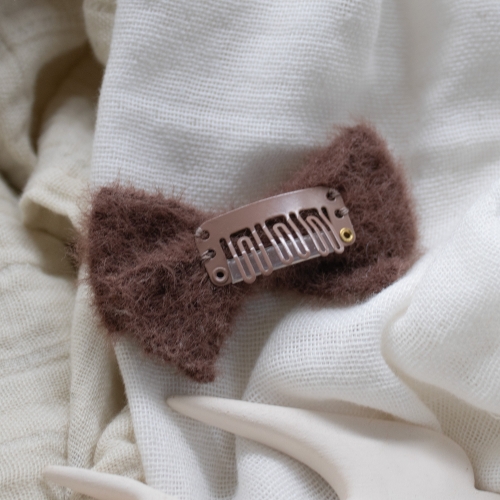 Barrette doudou marron