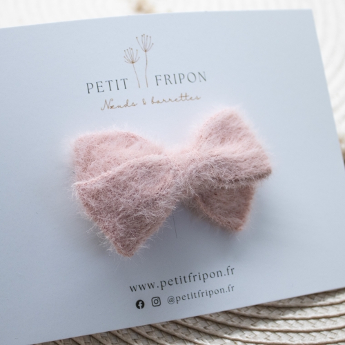 Barrette doudou vieux rose