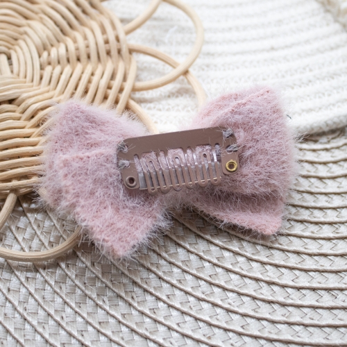 Barrette doudou vieux rose