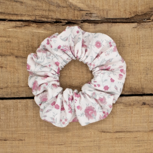 chouchou fleuri rose coton fait main Petit Fripon