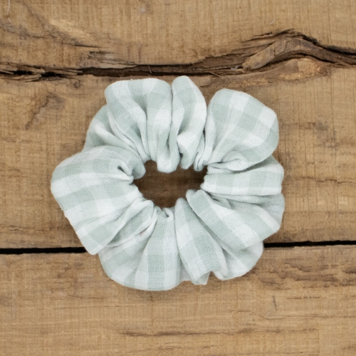 chouchou vichy vert menthe coton fait main Petit Fripon