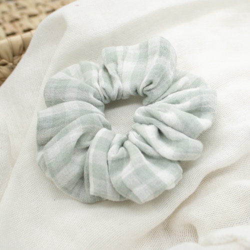 chouchou vichy vert menthe coton fait main Petit Fripon