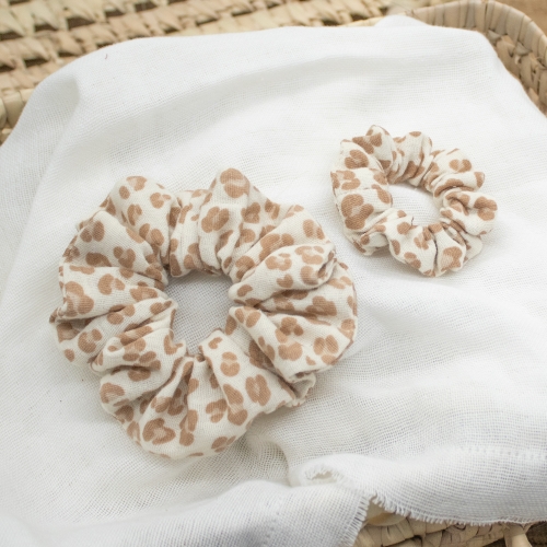 chouchou léopard beige coton fait main Petit Fripon