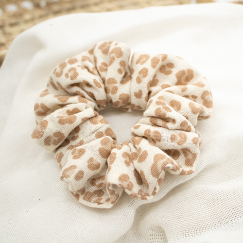 chouchou léopard beige coton fait main Petit Fripon