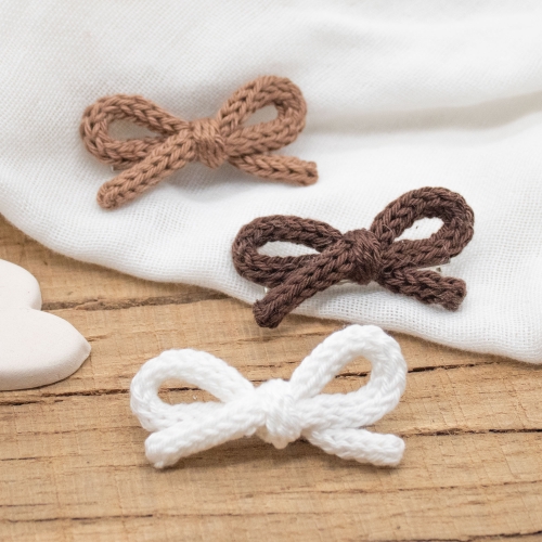 Lot de 3 barrettes tricot – Chocolat
