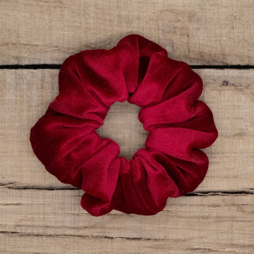 Chouchou en velours rouge foncé