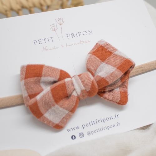 Headband vichy terracotta