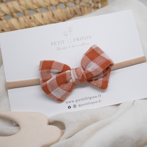 Headband vichy terracotta