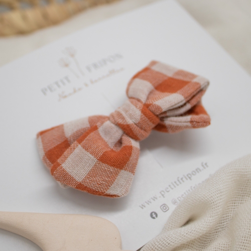 Nœud motif vichy terracotte