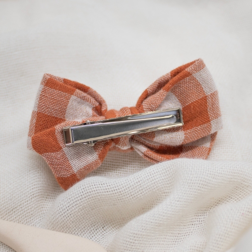 Nœud motif vichy terracotte