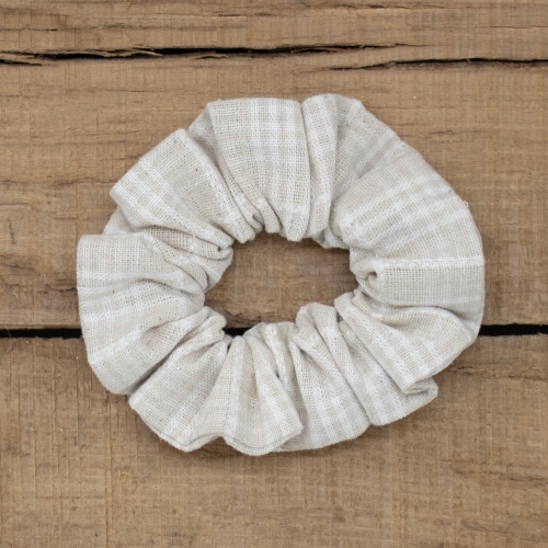 Chouchou à carreaux beige