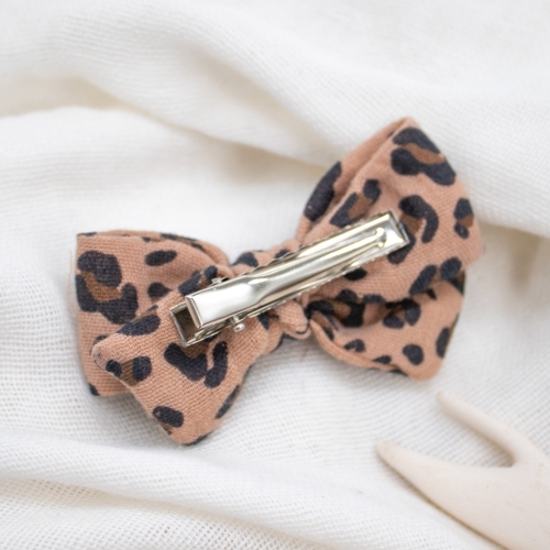 Nœud motif léopard caramel