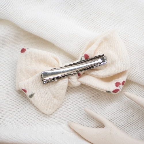 Nœud écru motif cerises